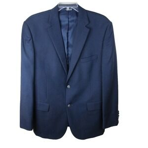Jos. A. Bank Traveller Collection Tailored Navy Fit 100% Wool Blazer Men's 46L